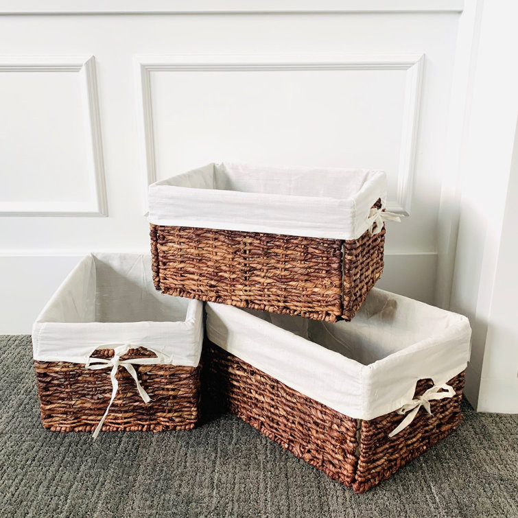 Red Barrel Studio® Hand Woven Rectangle Maize Storage Basket Set Of 3